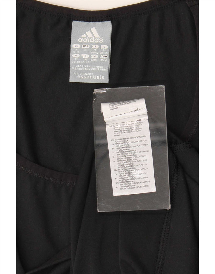 Adidas Damen Climalite T-Shirt Top UK 12/14 Medium Schwarz Polyester