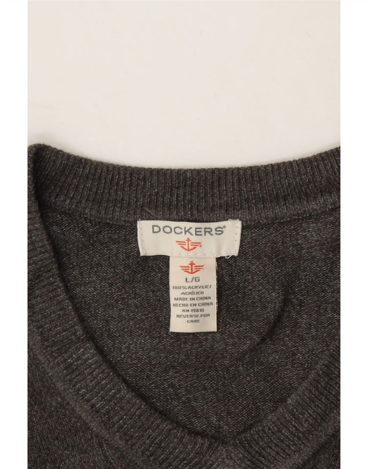 DOCKERS Mens Vest Tank Top Large Grey Acrylic Vintage Dockers and Second-Hand Dockers from Messina Hembry 