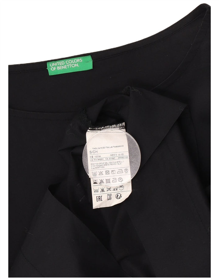 Benetton Damen-Blusenoberteil in Übergröße, Gr. 10, Größe S, Schwarz, Baumwolle