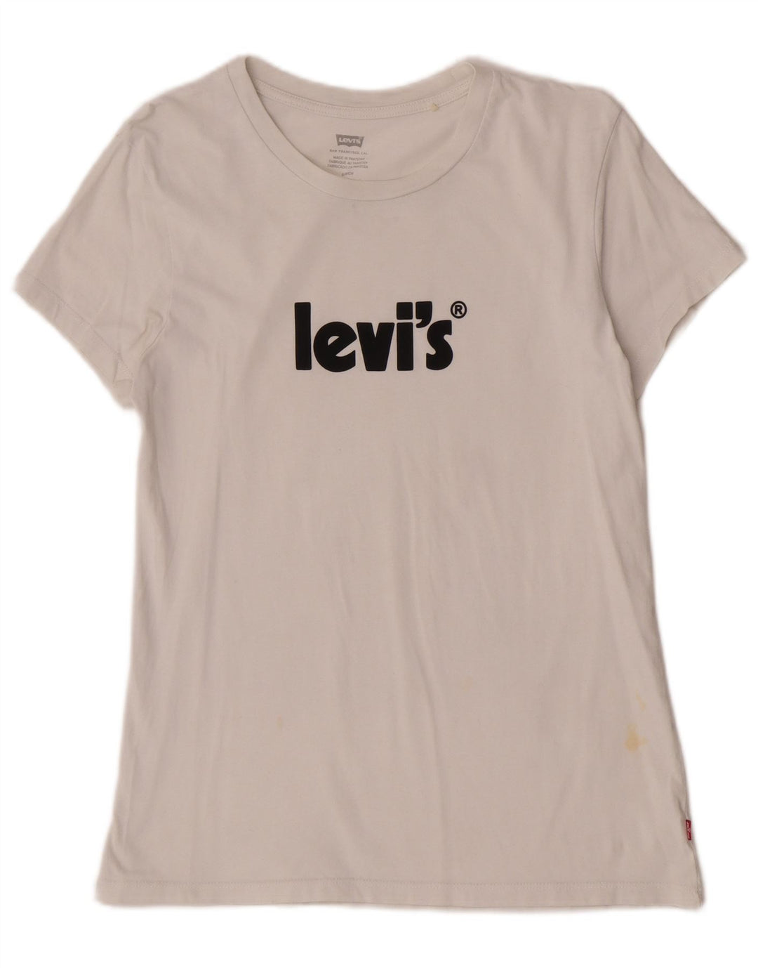 Levi's Damen-T-Shirt mit Grafik, UK 10, Größe S, Weiß