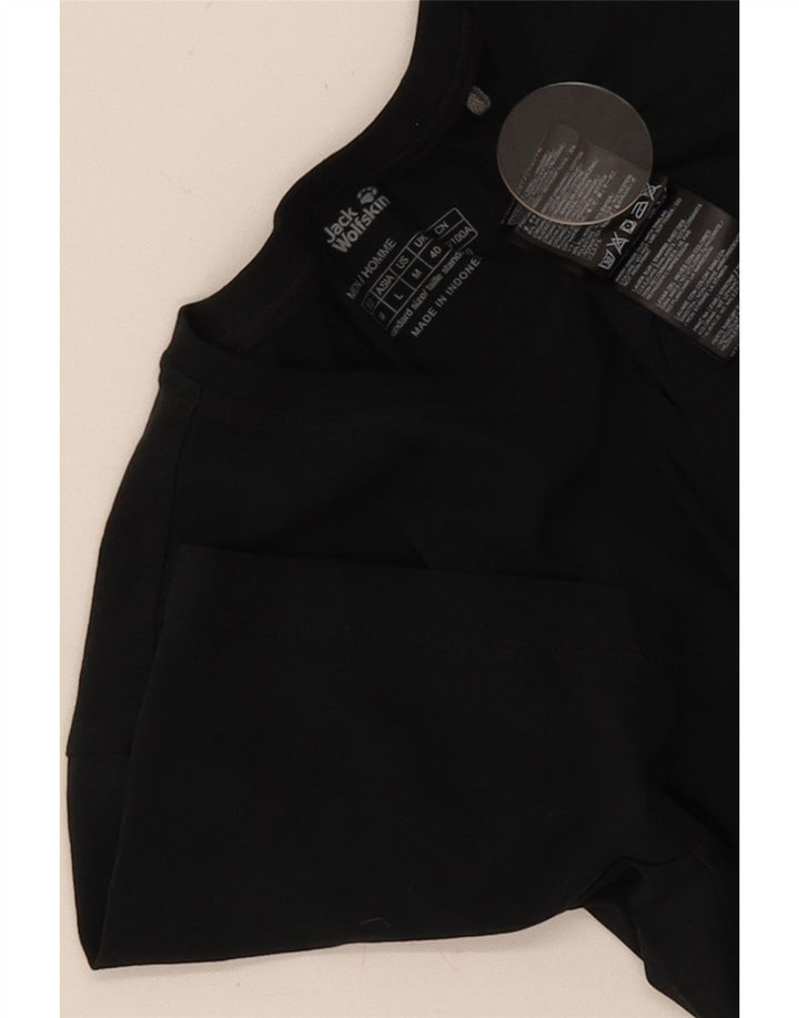 Jack Wolfskin Herren T-Shirt Top UK 40 Medium Schwarz Baumwolle