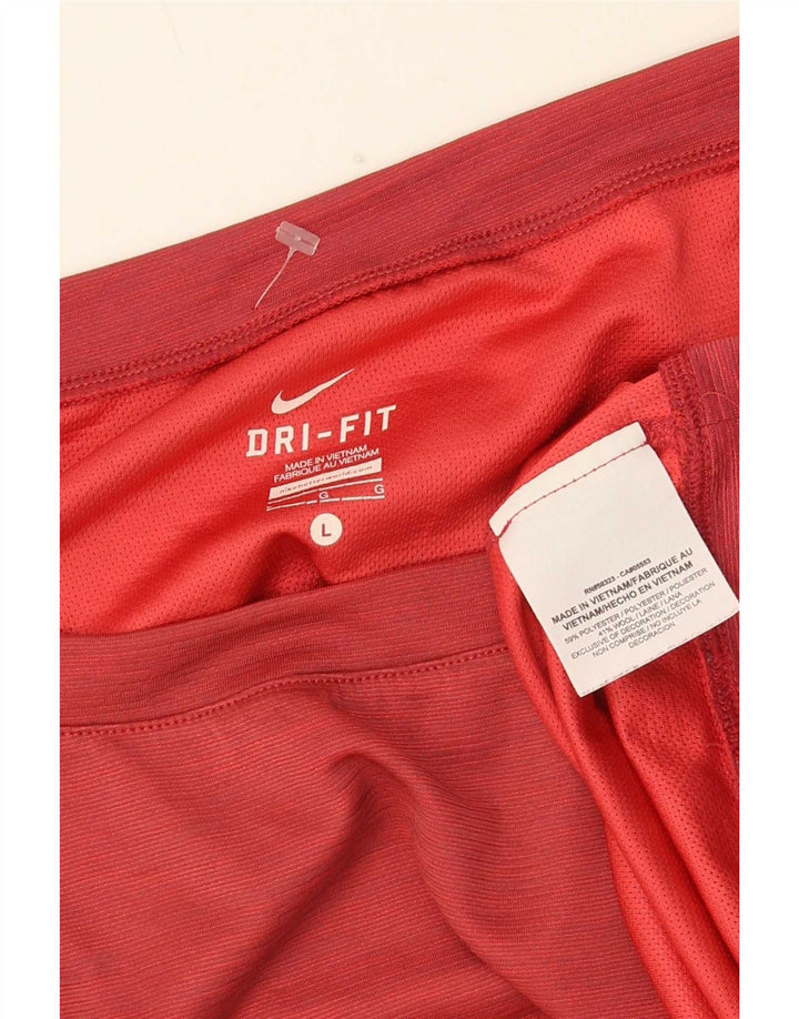 Nike Damen Dri Fit Übergroßes T-Shirt Top UK 16 Large Rot Polyester