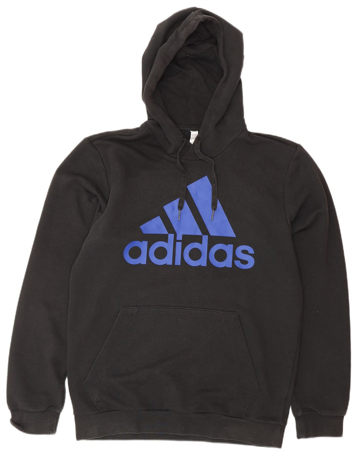 ADIDAS Herren Graphic Hoodie Pullover UK 40/42 Mittelschwarze Baumwolle