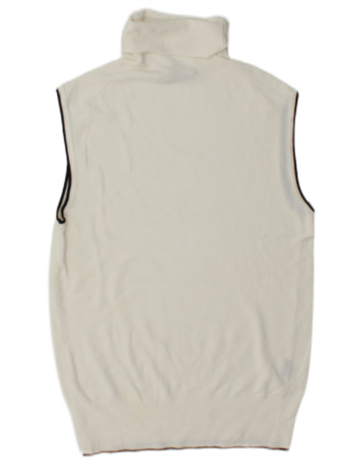 Zara Damen Weste Tank Top UK 12 Medium Weiß