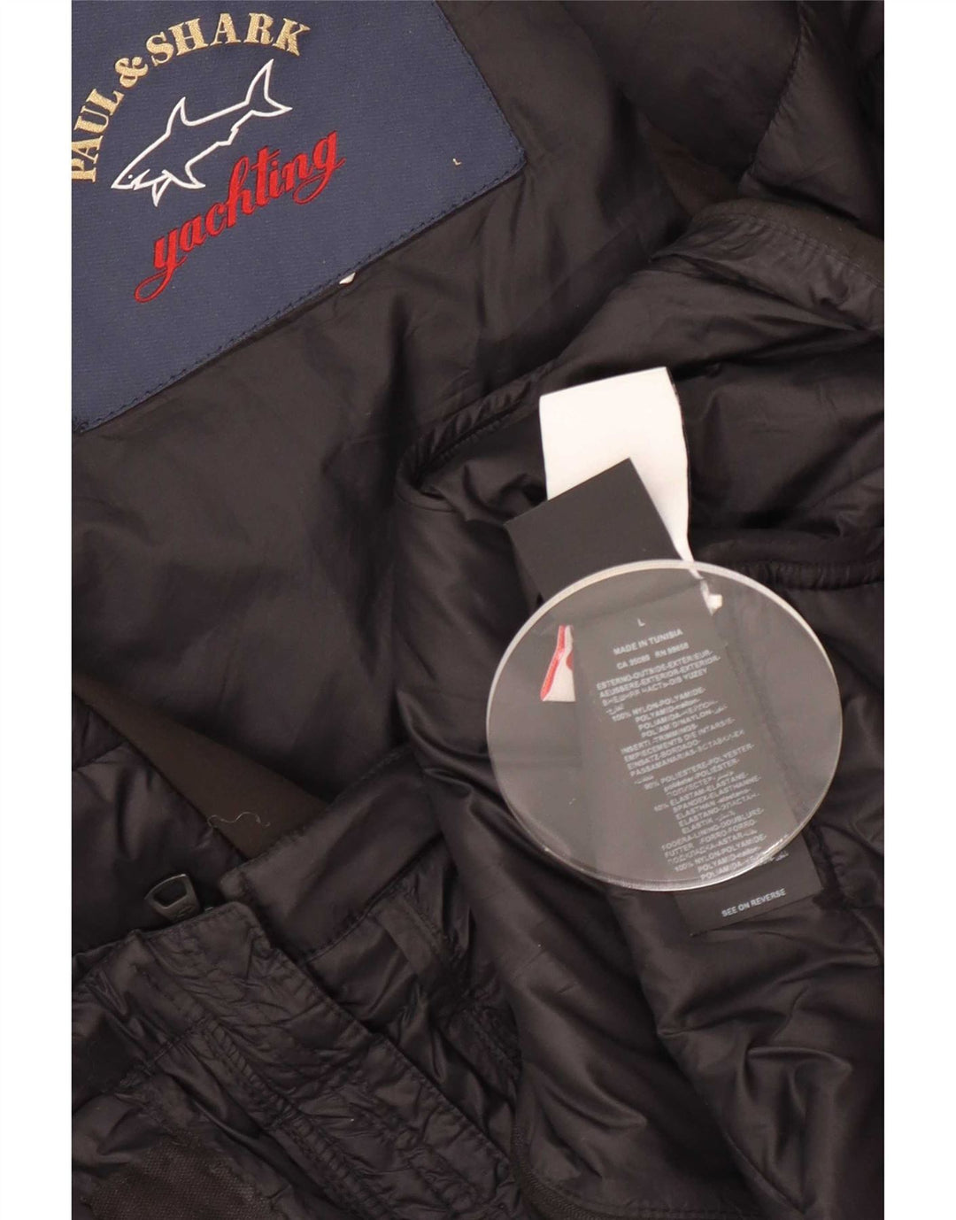 Paul & Shark Herren Yachting Wattierte Jacke UK 40 Large Schwarz Polyester