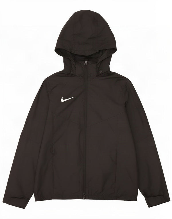 Nike Mädchen-Regenjacke mit lockerer Passform und Kapuze, 13–14 Jahre, XL, schwarzes Polyester