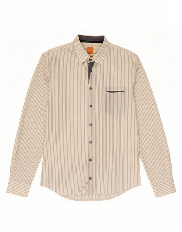 Hugo Boss Slim-Fit-Hemd für Damen aus mittelweißer Nadelstreifen-Baumwolle