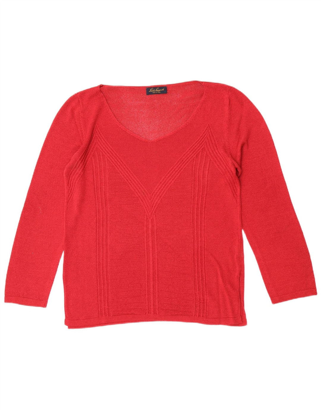 Luisa Spagnoli Damen-Pullover, übergroß, V-Ausschnitt, Gr. 10, Größe S, Rot