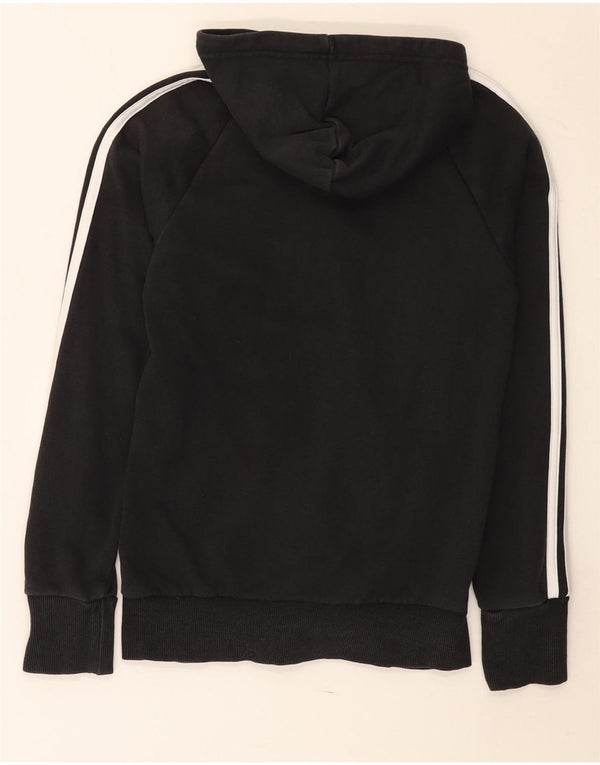 Adidas Mädchen-Kapuzenpullover mit Reißverschluss, 13–14 Jahre, schwarze Baumwolle