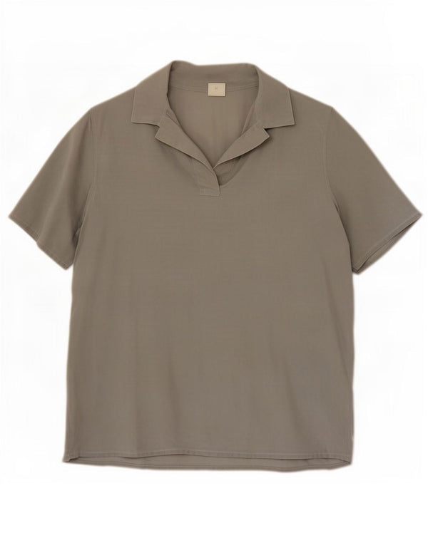 Andrea Mare Damen Poloshirt IT 48 XL Graue Seide