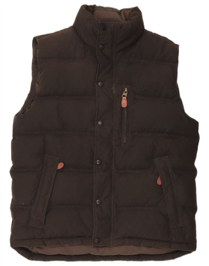 Timberland Herren Wattierte Weste UK 36 Small Schwarz Baumwolle