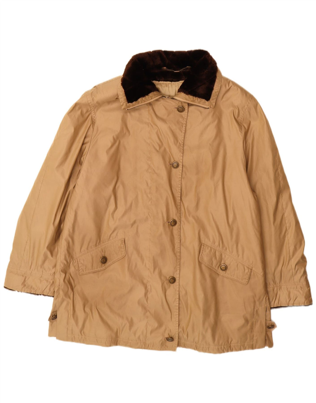 Delmod Damen Übergroßer Windjacke-Mantel UK 18 XL Beige Polyester