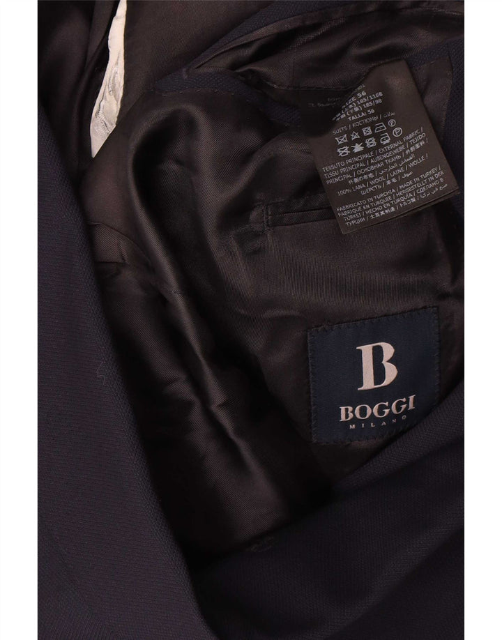 Boggi Herren Milano 2-Knopf-Blazerjacke IT 56 3XL Marineblaue Wolle