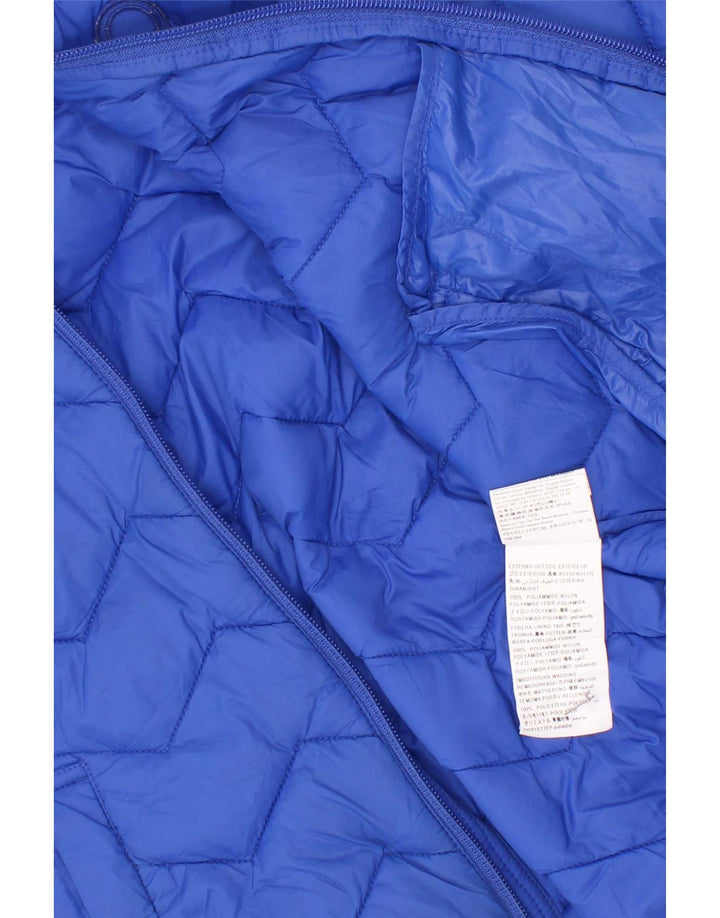 Benetton Wattierte Jungenjacke mit Kapuze, 7–8 Jahre, mittelblaues Polyamid