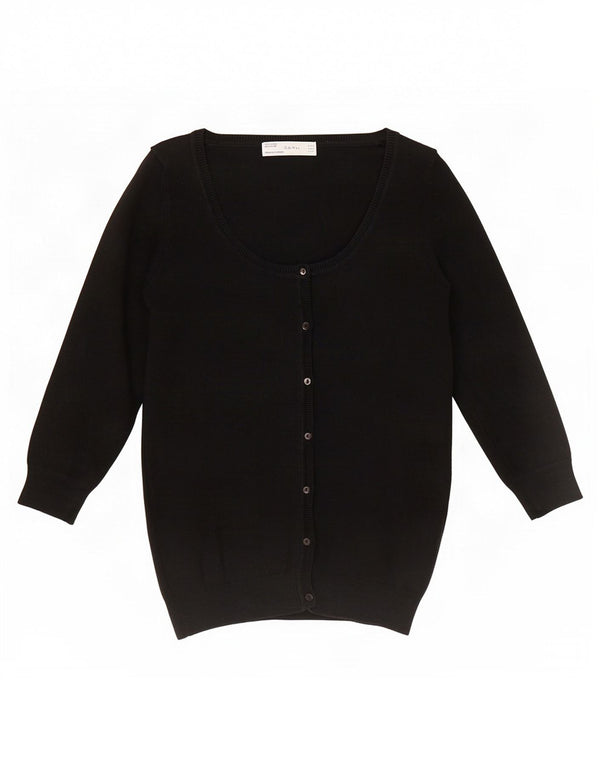 Zara Damen-Strickjacke mit 3/4-Ärmeln, UK-Größe 10, Größe S, Schwarz, Baumwolle