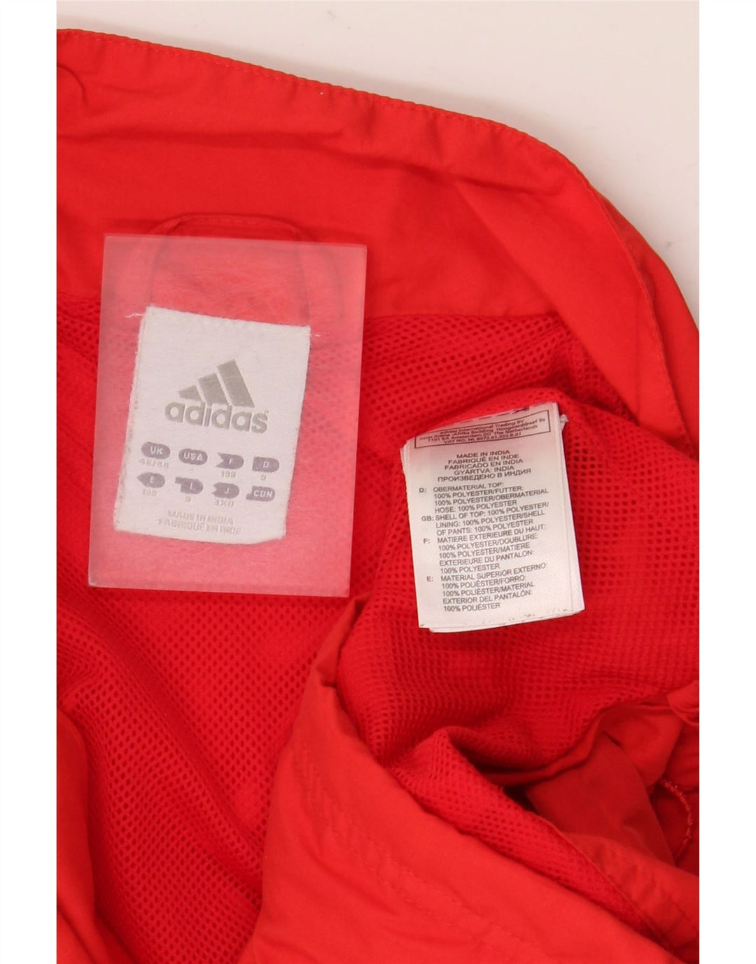 ADIDAS Herren Regenjacke UK 46/48 XL Rot Colourblock Polyester