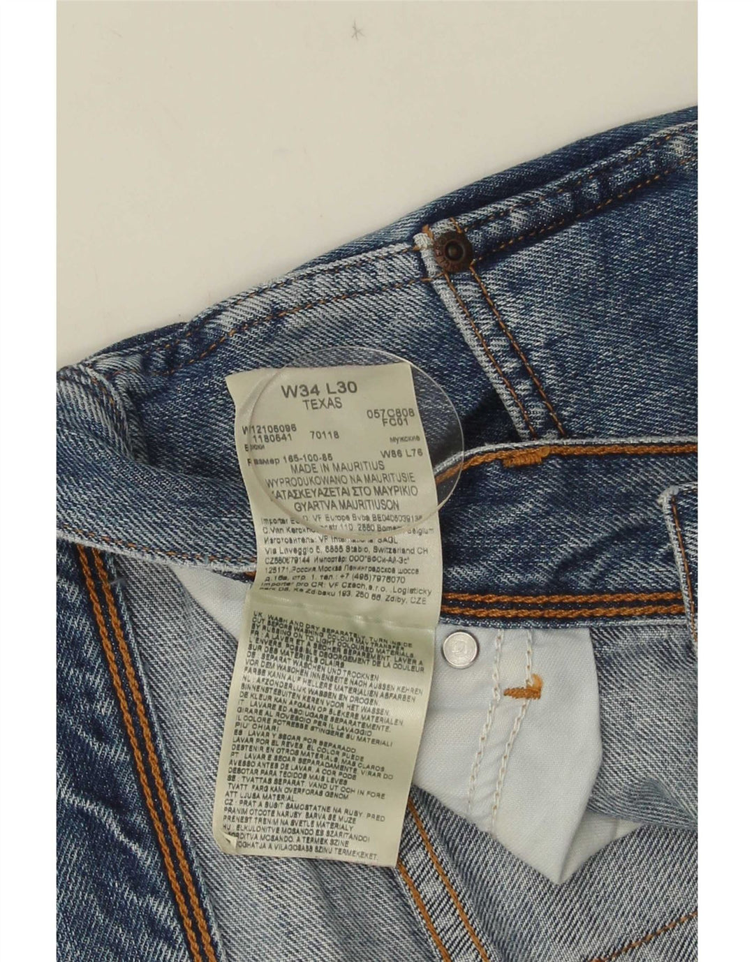Wrangler Herren Texas Straight Jeans W34 L30 Blaue Baumwolle