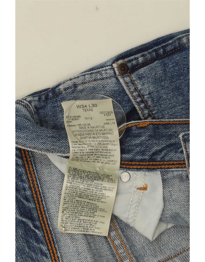 Wrangler Herren Texas Straight Jeans W34 L30 Blaue Baumwolle