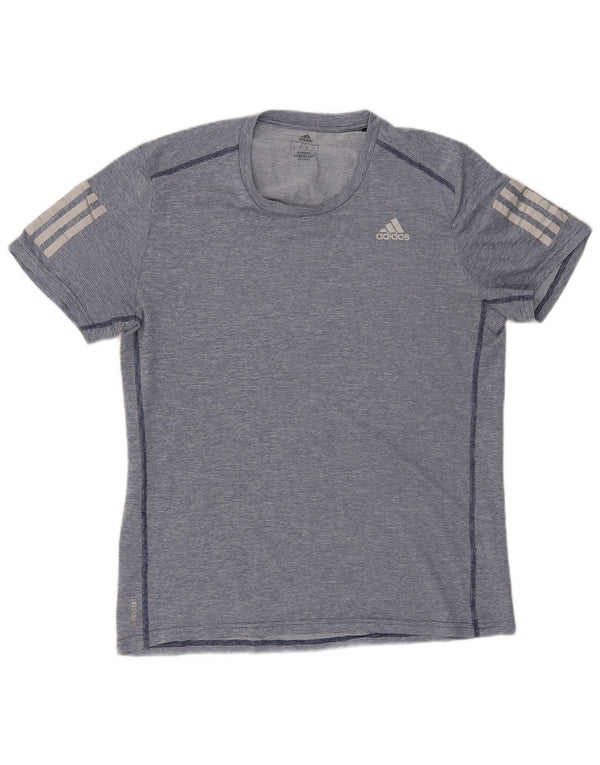 Adidas Herren Aeroready T-Shirt Top Medium Marineblau gestreift Polyester
