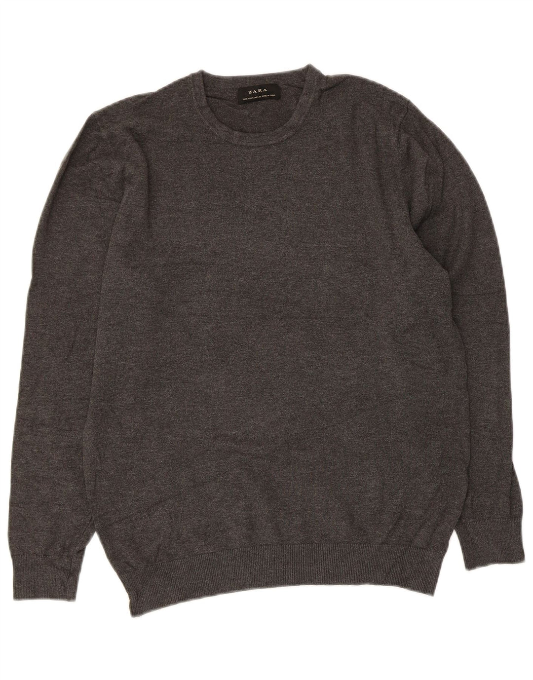 Zara Damen-Pullover mit Rundhalsausschnitt, Gr. 10, Größe S, Grau