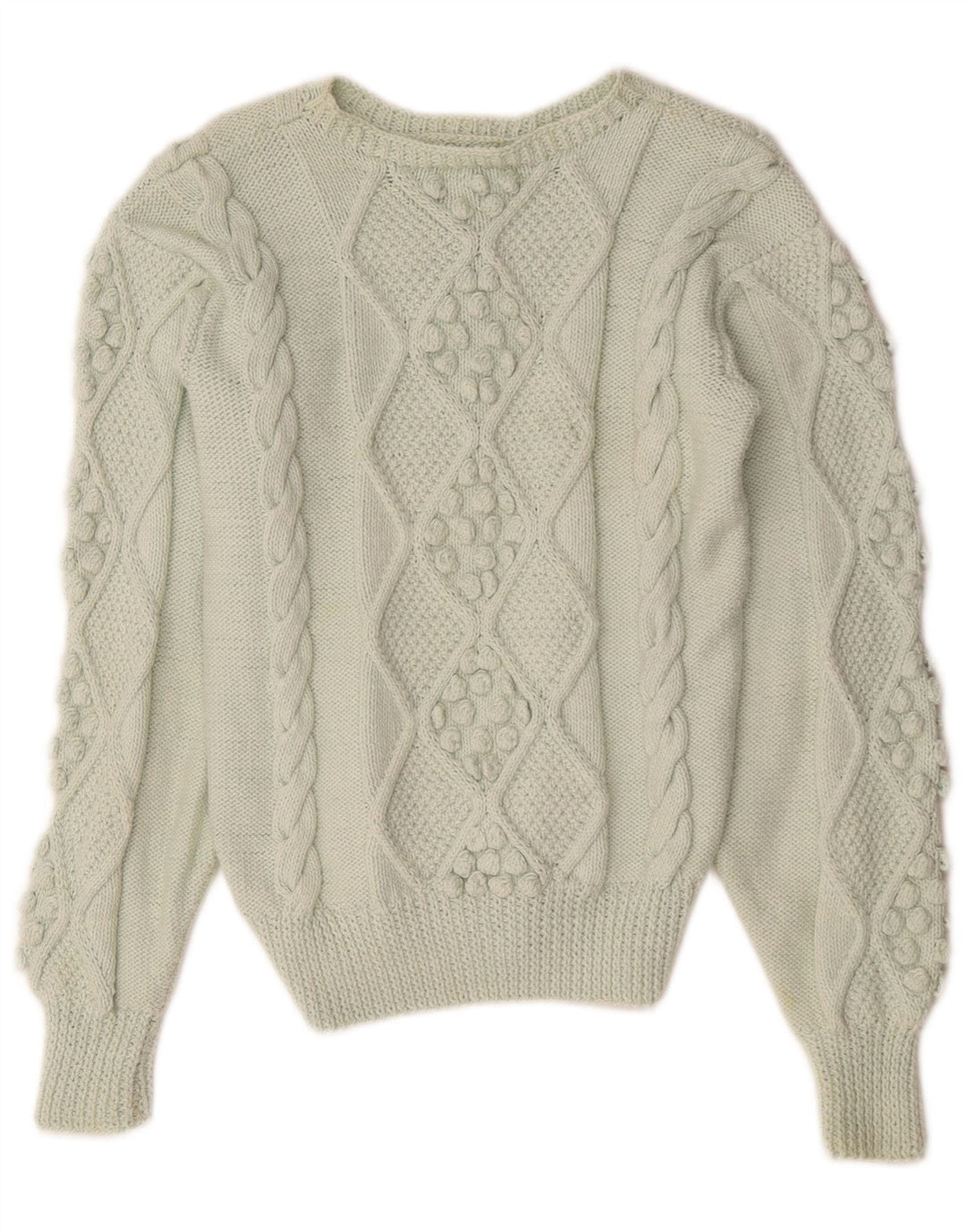 Vintage Damen Pullover mit U-Boot-Ausschnitt UK 14 Mittelgrün