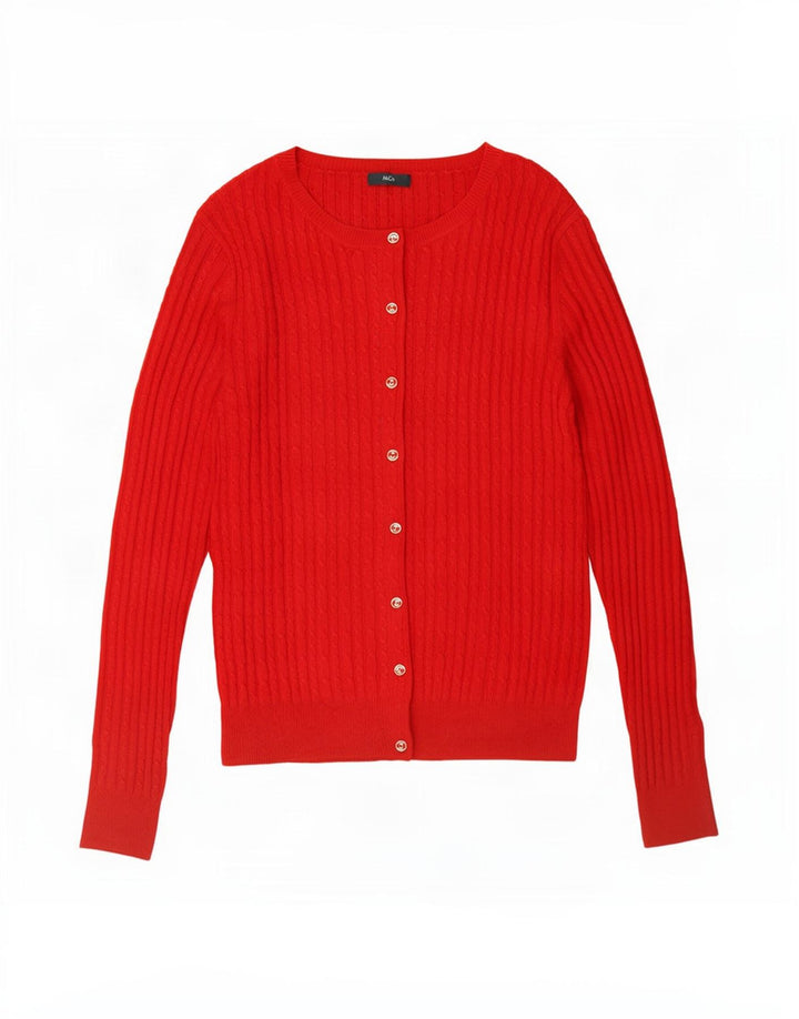 M&Co Damen-Cardigan-Pullover UK 14 Mittelrotes Acryl