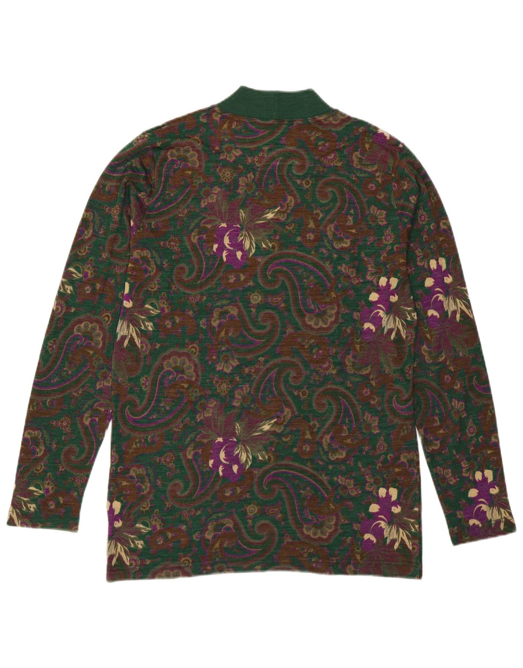 Rollkragenpullover für Damen von Andrea Mare, Gr. 14, mittelgrün, Paisleymuster