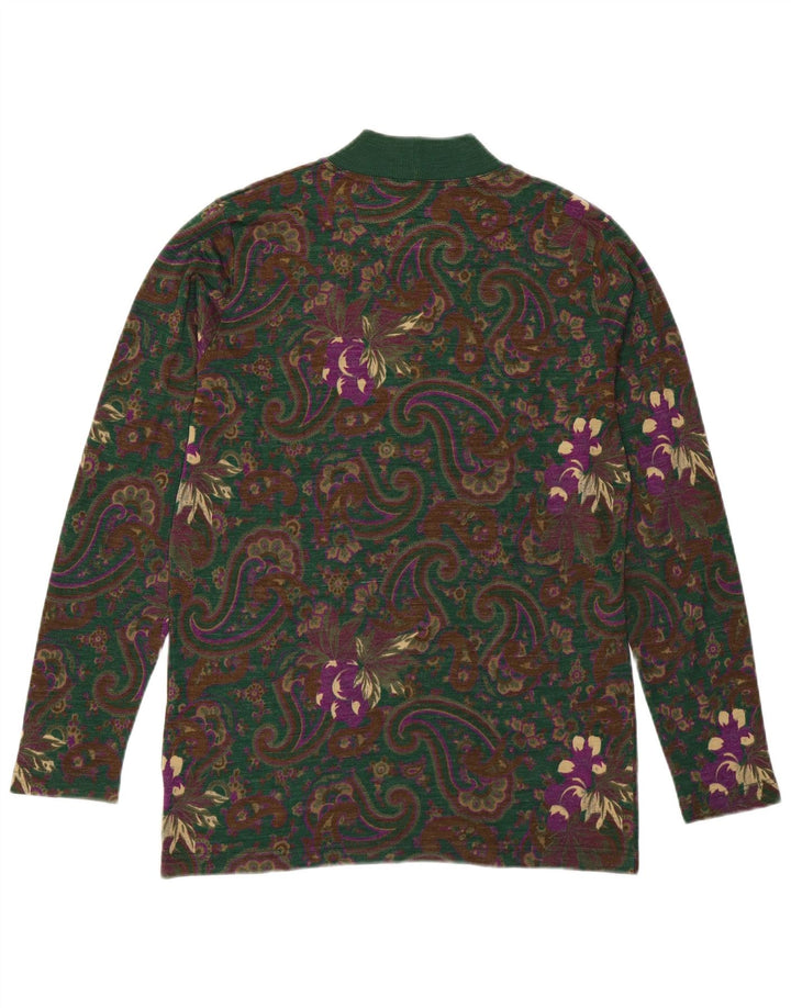 Rollkragenpullover für Damen von Andrea Mare, Gr. 14, mittelgrün, Paisleymuster