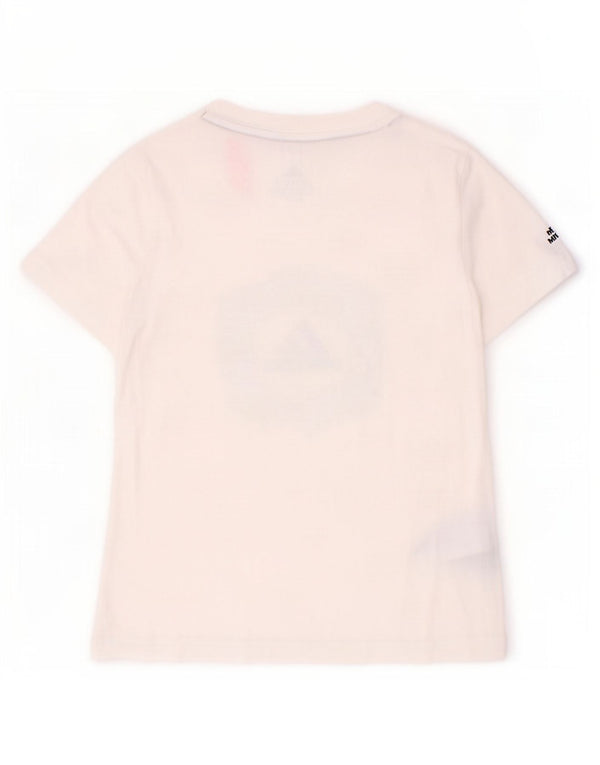 Adidas Mädchen T-Shirt mit Grafik, 8–9 Jahre, weiße Baumwolle