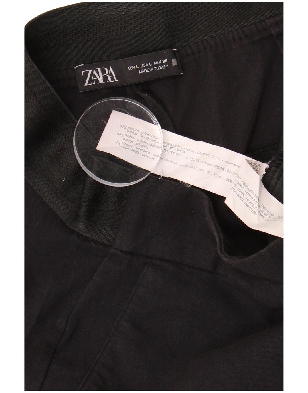 Zara Slim Chino-Hose für Damen, groß, W32, L27, schwarze Baumwolle