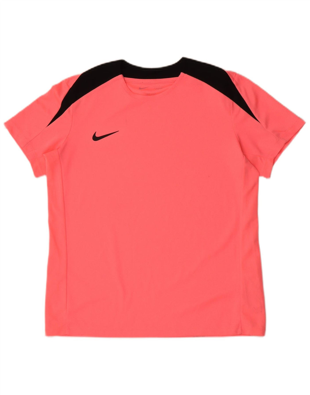 Nike Dri Fit T-Shirt für Herren, groß, rosa, Farbblock-Polyester