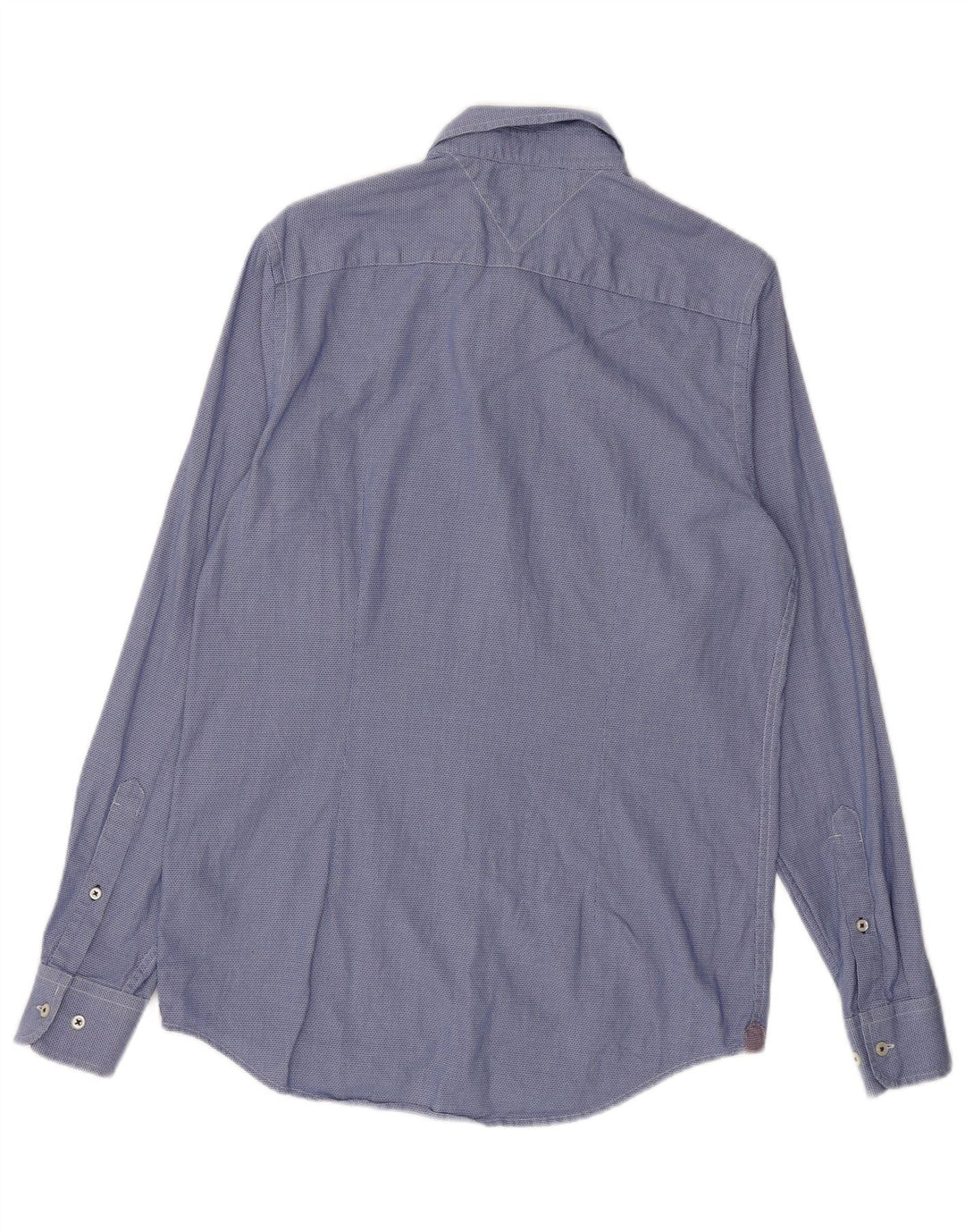 TOMMY HILFIGER Mens Slim Fit Abstract Pattern Shirt Medium Blue Cotton