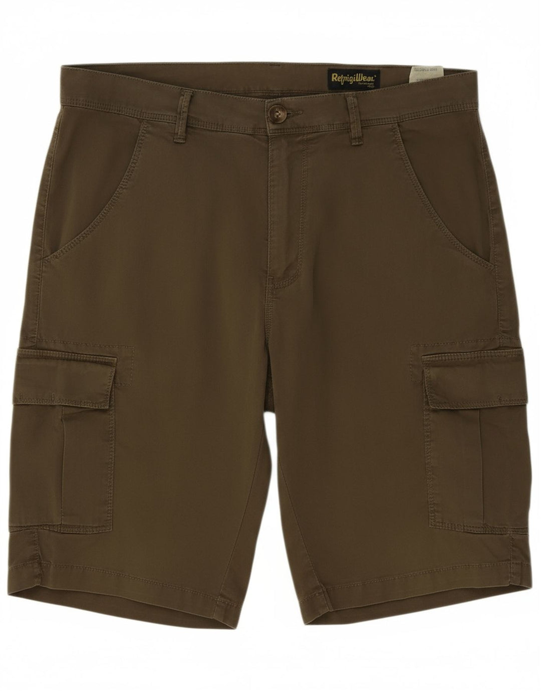 REFRIGIWEAR Mens Cargo Shorts IT 48 Medium W34  Khaki Cotton