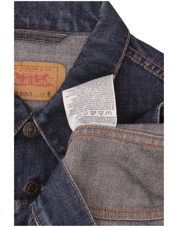 LEVI'S Jeansjacke für Mädchen, 9–10 Jahre, Größe S, marineblau, Baumwolle