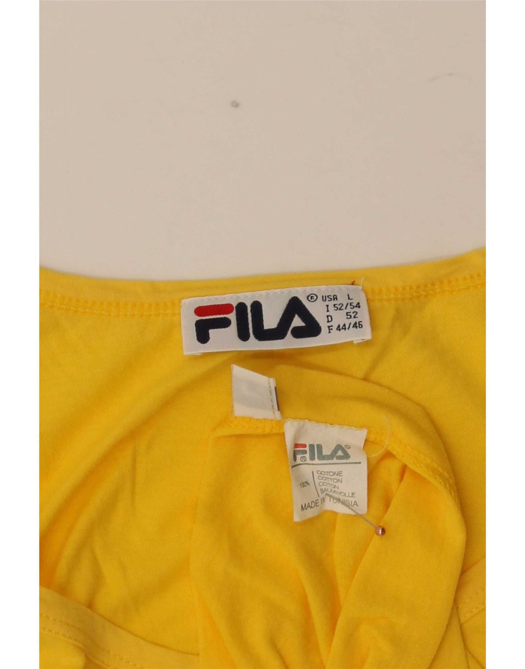 Fila Herren-Trägershirt, groß, gelbe Baumwolle