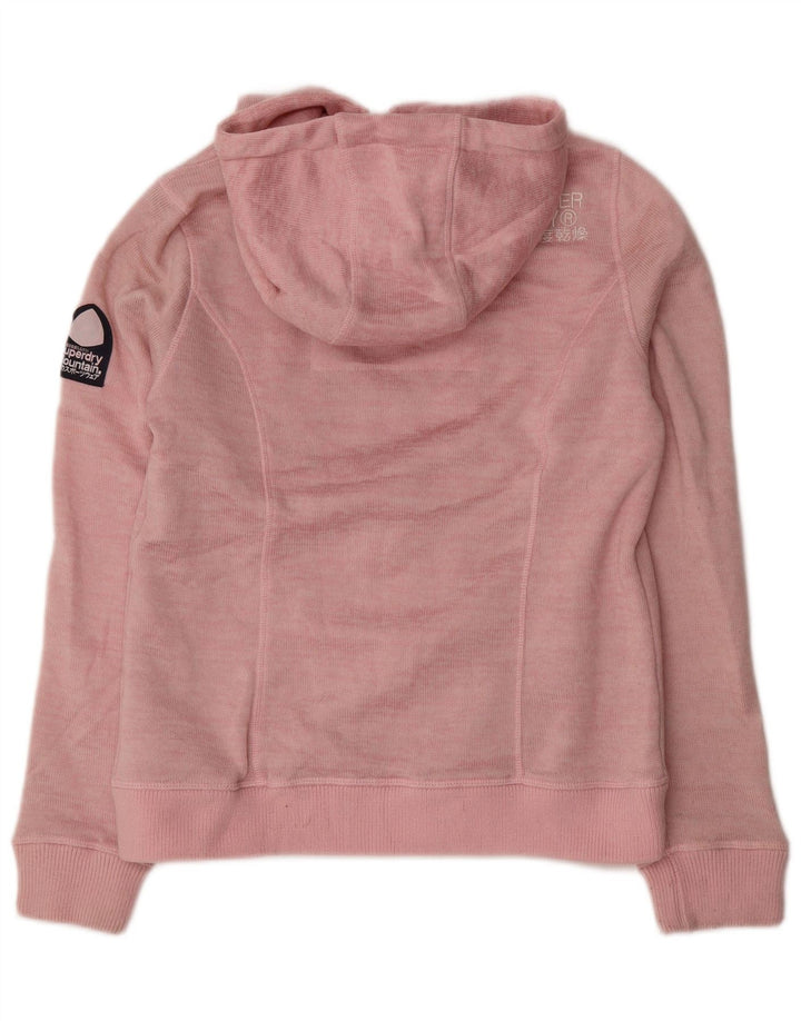 Superdry Damen-Kapuzenpullover mit Reißverschluss, UK 16, Größe L, Rosa, Polyester