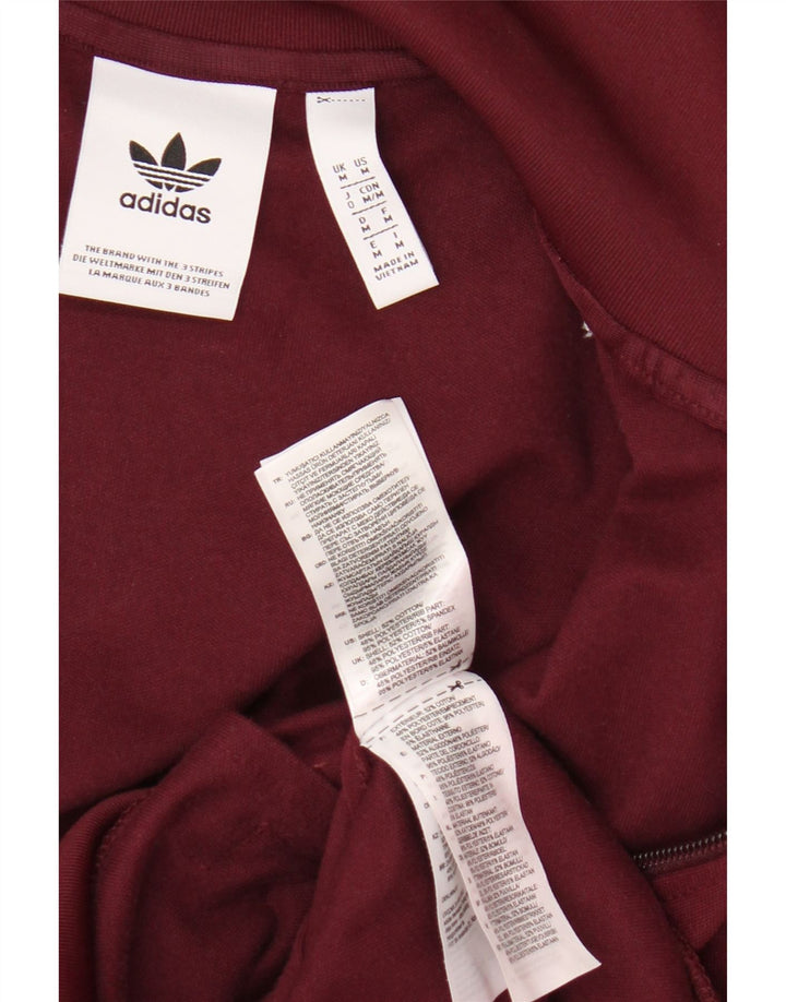 Adidas Herren-Trainingsanzug-Top-Jacke, mittlere Burgunder-Baumwolle