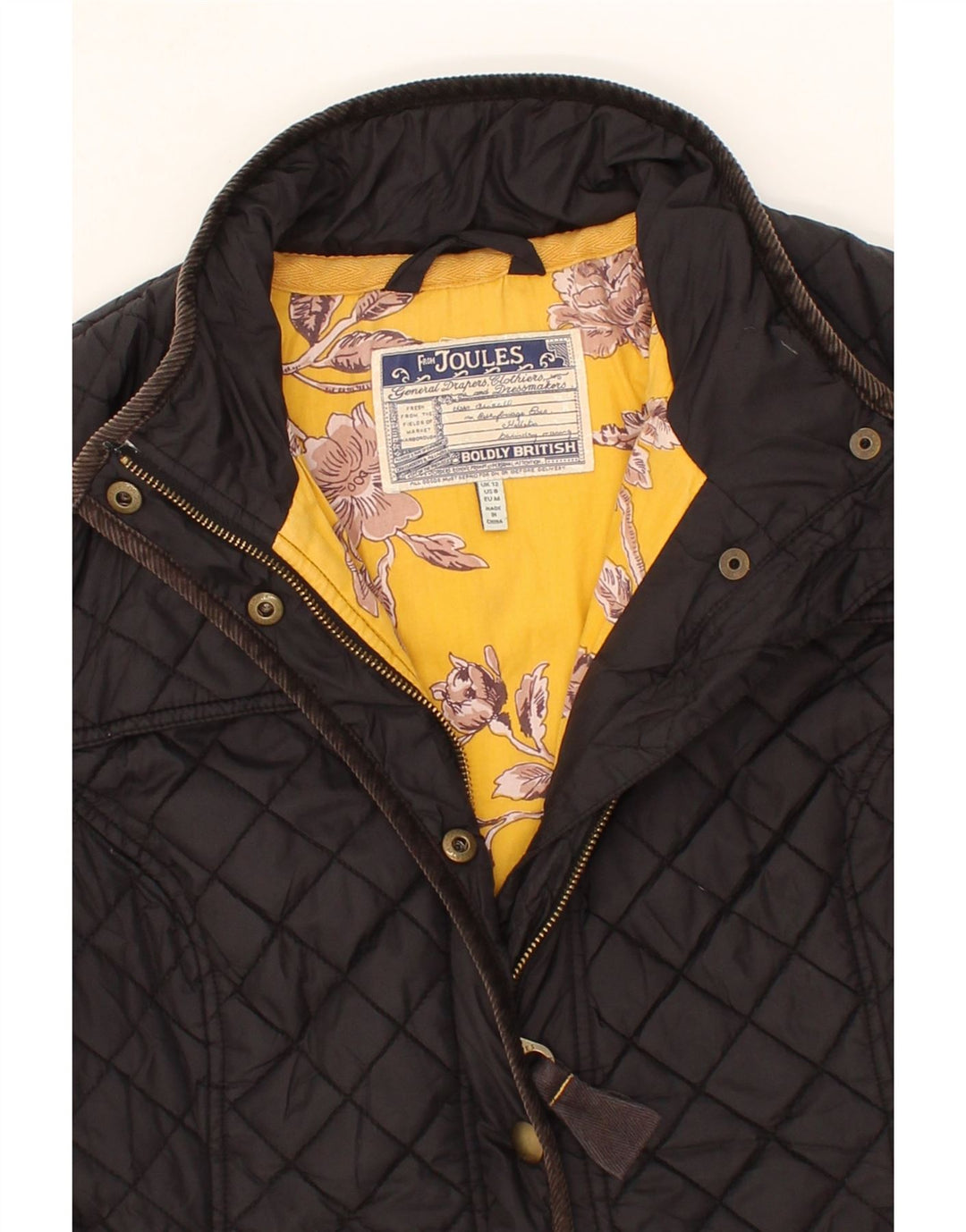 JOULES Damen Steppmantel UK 12 Medium Schwarz Polyamid