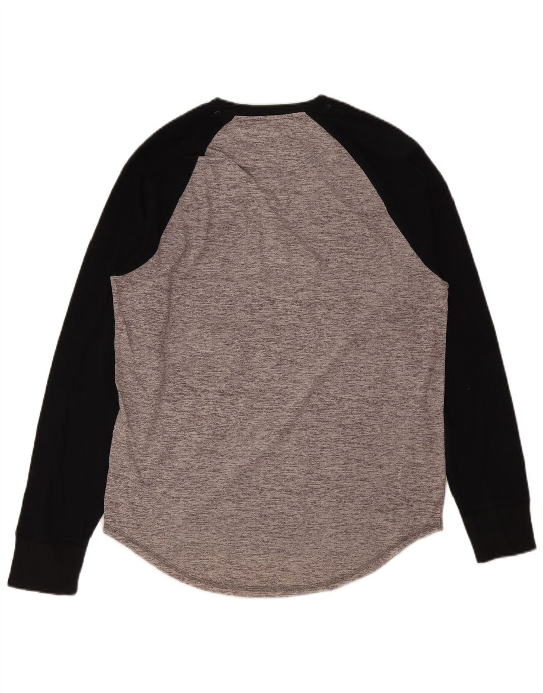 Hollister Herren-Grafikoberteil aus langärmliger, mittelgrauer Colourblock-Baumwolle
