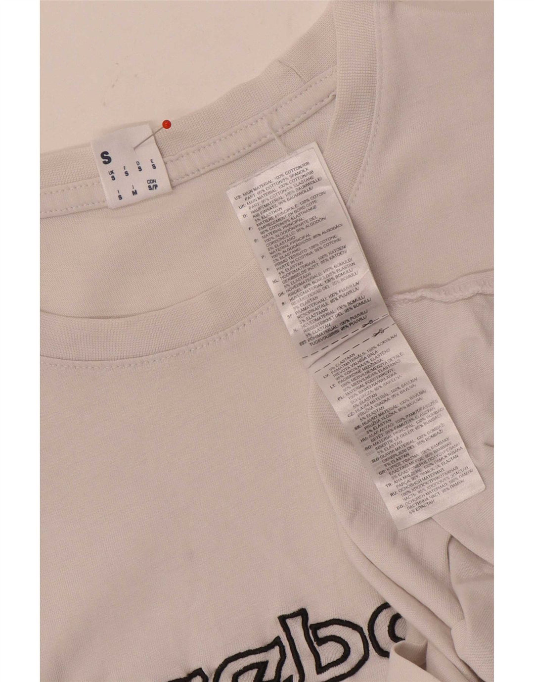 Reebok Herren Grafik T-Shirt Top Small Weiß Baumwolle