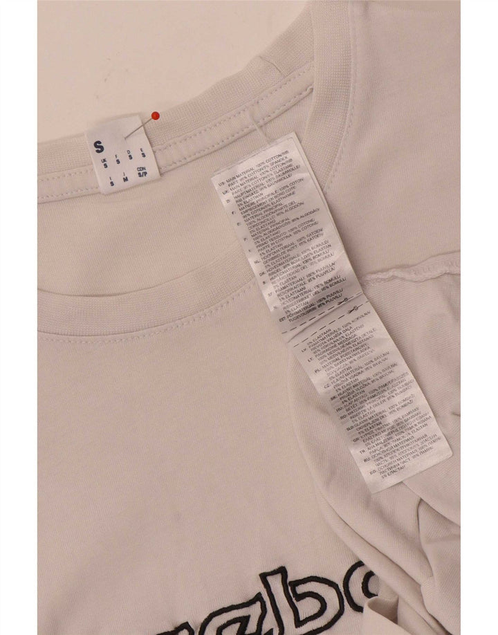 Reebok Herren Grafik T-Shirt Top Small Weiß Baumwolle