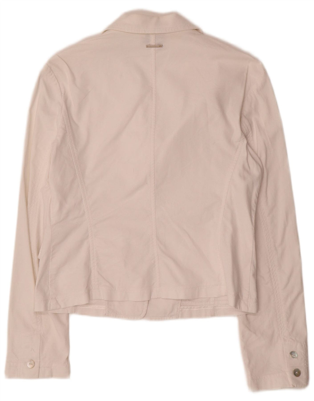 Trussardi Jeans Damen-Blazer mit 3 Knöpfen, Größe IT 44, mittelweiße Baumwolle