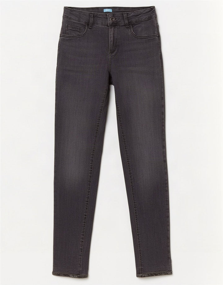 Liu Jo Damen Slim Jeans W30 L28 Graue Baumwolle