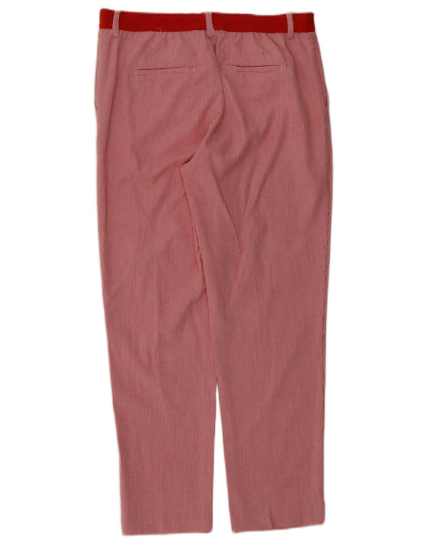 Benetton Tapered Chino-Hose für Damen, Größe M, W30, L26, rote Nadelstreifen-Viskose