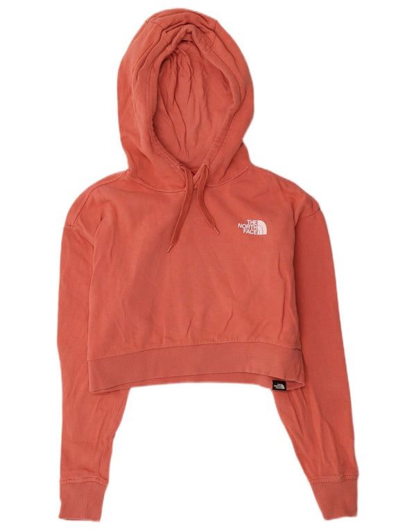 The North Face Womens Crop Oversized Hoodie Pullover UK 10 Small Rosa Baumwolle