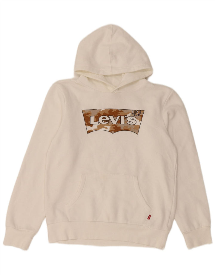 LEVI'S Kapuzenpullover mit Grafik für Jungen, 13–14 Jahre, weiße Baumwolle