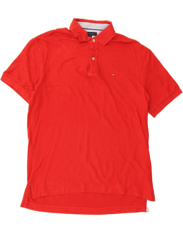 TOMMY HILFIGER Mens Polo Shirt Large Red Cotton Vintage Tommy Hilfiger and Second-Hand Tommy Hilfiger from Messina Hembry 