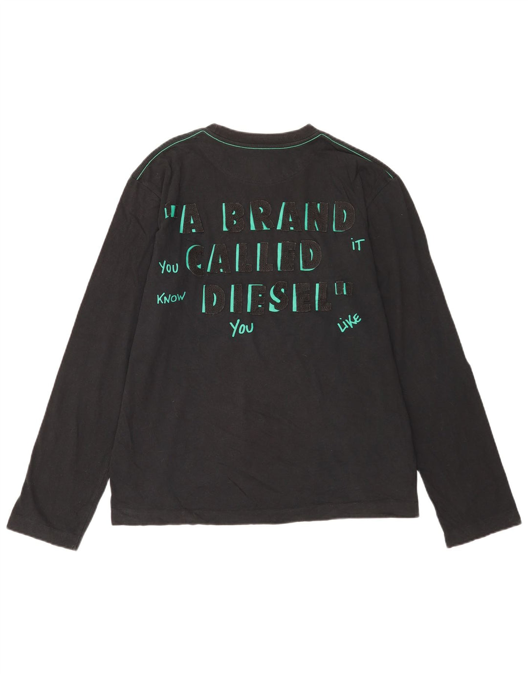 Diesel Herren Graphic Top Langarm XL Schwarz Baumwolle