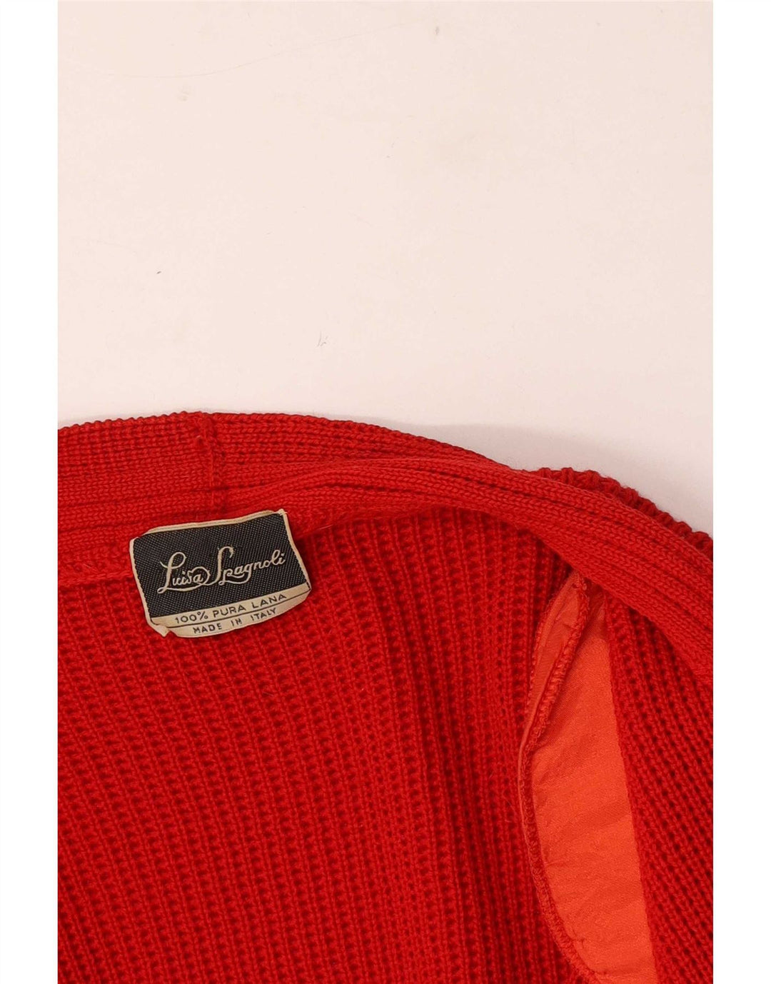 Luisa Spagnoli Offener Damen-Cardigan-Pullover UK 16 Große rote Wolle