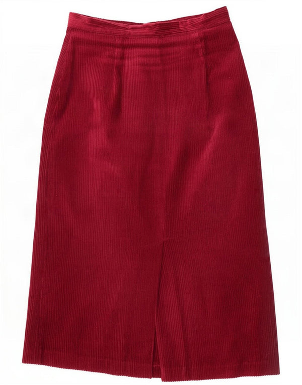 Vintage Damen Cordrock UK 14 Medium W28 Burgunder Baumwolle